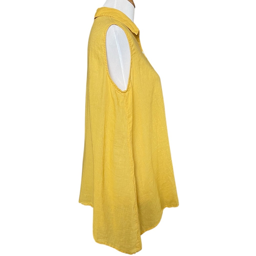 J. Jill linen blend sleeveless button down tunic top - Picture 3 of 6